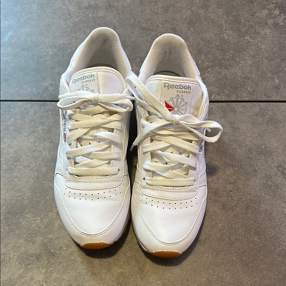 Reebok Classic White and Red Sneakers
